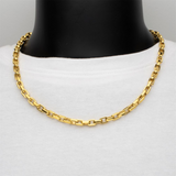 6mm Polished Finish 18K Yellow Gold IP Steel Paperclip Chain Necklace