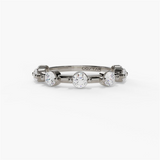 14K White Gold Contemporary Natural Diamonds Band