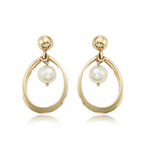 14K Yellow Gold Pearl Drop Earrings