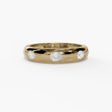 14K Yellow Gold Contemporary Natural Diamonds Band