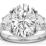 14K White Gold 2.51Ct Round Lab Grown Diamonds Three Stone Engagement Ring