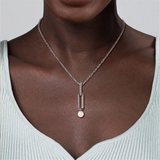 Sterling Silver Pearl Drop Pendant Necklace