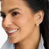 18K Yellow Gold Overlay 'Lil Norah' Pavé Cubic Zirconia Huggie Earrings
