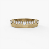 14K Yellow Gold Contemporary Natural Diamonds Band