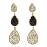 14K Yellow Gold Pear Shaped Drop Earrings Dangle Diamond Earring