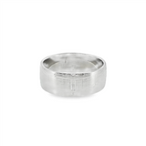 JT ESTATE Platinum Straight Half Round Wedding Band
