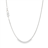 JT ESTATE 18K White Gold 16.75 Inches Round Wheat Chain