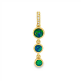 14K Yellow Gold Crystal Opal Drop Pendant