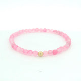 4mm Faceted Rose Quartz Bracelet With Gold Filled Finishing Bead