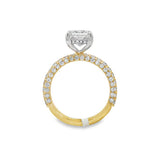 14K Yellow And White Gold 3.09Ct Radiant Lab Grown Diamonds Hidden Halo Engagement Ring