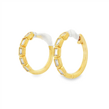 14K Yellow Gold 15Mm Round Half Lab Grown Diamonds Hoop Earrings