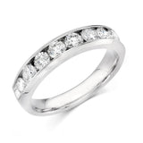 14K White Gold Channel Set Diamond Band