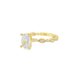 14K Yellow Gold 'Xyris' Modern Oval Natural Diamonds Engagement Ring