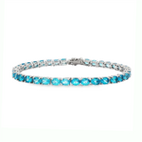 Sterling Silver Blue Topaz Tennis Bracelet