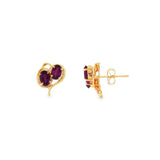 JT ESTATE 14K Yellow Gold Amethysts Stud Earrings