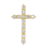 14K Yellow Gold Natural Diamonds Cross Pendant