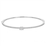 18K White Gold Natural Diamonds Bangle Bracelet
