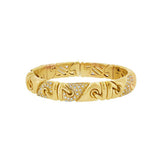 JT ESTATE 18K Yellow Gold Vintage BVLGARI 'Doppio' Diamond Bangle