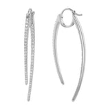 14K White Gold Inside Out Natural Diamonds Earrings