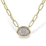 14K Yellow Gold Natural Diamonds Paperclip Necklace