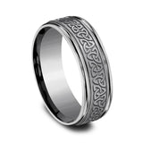 Grey Tantalum ‘The Limerick’ 7mm Love Knot Triangle Wedding Band
