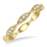 14K Yellow Gold Stackable Natural Diamonds Ring