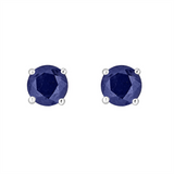 14K White Gold Sapphires Stud Earrings