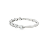 14K White Gold Modern Natural Diamonds Band