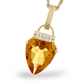 14K Yellow Gold Citrine Contemporary Pendant