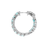 March Birthstone Sterling Silver Sky Blue Topaz Inside Out Earrings