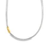 JT ESTATE 14K Yellow And White Gold 20 Inch Half Round Omega Chain