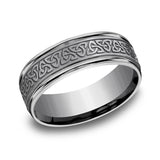 Grey Tantalum ‘The Limerick’ 7mm Love Knot Triangle Wedding Band