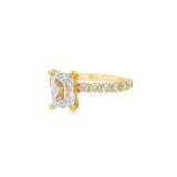14K Yellow Gold 'Brosnan' Hidden Halo Radiant Diamond Engagement Ring