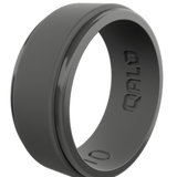 Charcoal Grey Step Edge Silicone Wedding Band