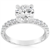 14K White Gold Classic Round Diamond Engagement Ring