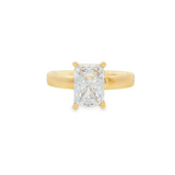 14K Yellow Gold Hidden Halo Radiant Diamond Engagement Ring