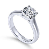 14K White Gold "Helen" Round Center Solitaire Engagement Ring