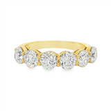 18K Yellow Gold Bold Diamond Anniversary Natural Diamonds Band