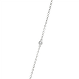 14K White Gold Pear Lab Grown Diamond Station Necklace