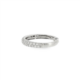 14K White Gold Contemporary Natural Diamonds Double Row Pavé Band