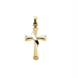 14K Yellow And White Gold Semi Solid Cross Pendant