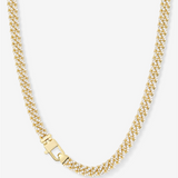 18K Yellow Gold Overlay 6.8Mm 'Julian' Cubic Zirconia 22 Inch Cuban Chain