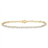 18K Yellow Gold Natural Diamonds Tennis Bracelet