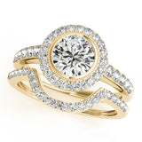 10K Yellow Gold Round Halo Engagement Ring - Jewelers Touch