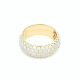 14K Yellow Gold Wide Pavé Diamond Band