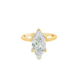 14K Yellow Gold Hidden Halo Marquise Diamond Engagement Ring