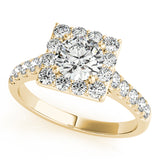 14K Yellow Gold Round Halo Engagement Ring - Jewelers Touch
