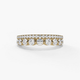 14K Yellow Gold Contemporary Natural Diamonds Band