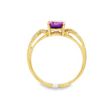 14K Yellow Gold Oval Amethyst Classic Ring