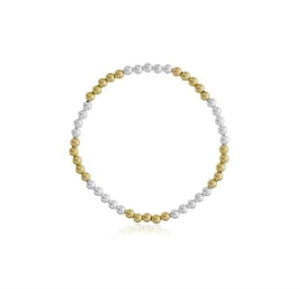Gold Filled Beads With Alternating Sterling Silver Beaded Bracelet